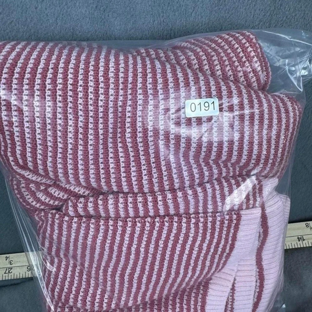 Pink Striped Polo Shirt & Shorts Set Women's Matching Preppy Lounge Outfit